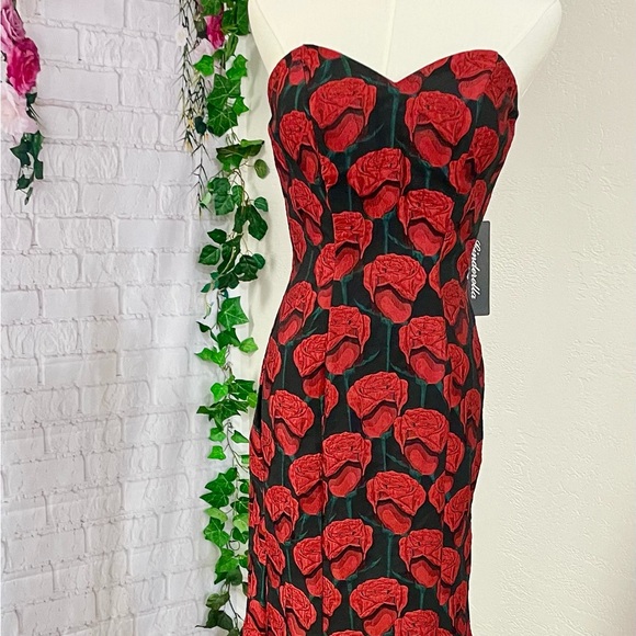 Cinderella Divine printed strapless Evening gown SZ S - Picture 5 of 10